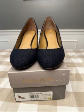Franco Sarto Indigo Denim Round-Toe Pumps